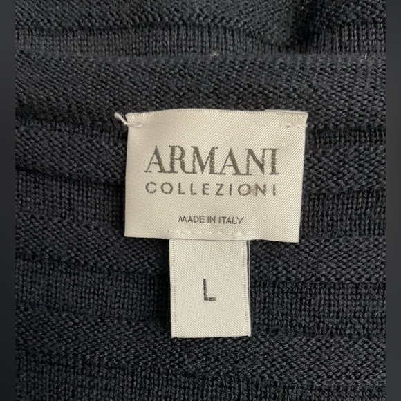 Armani Collezioni Black V-Neck Sweater - Picture 3 of 5